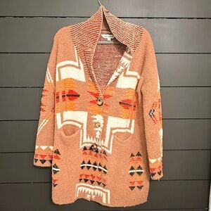 DAVI & DANI Multicolor Geometric Cardigan